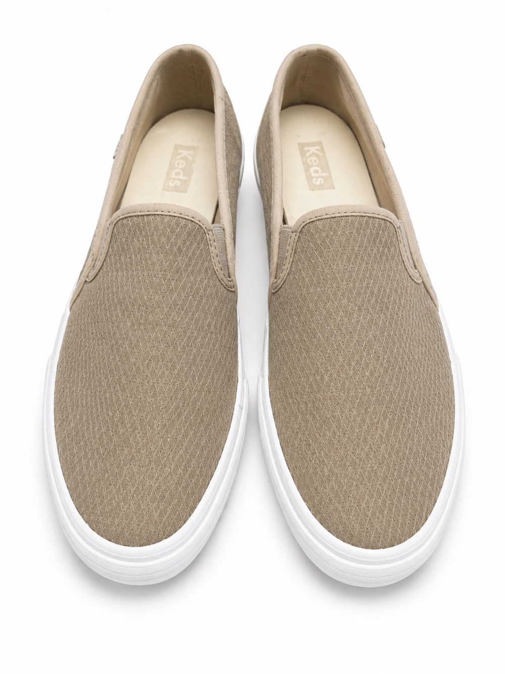 Keds Women’s Slip-On Canvas Loafers in Taupe/Tan Suede Texture Size 9